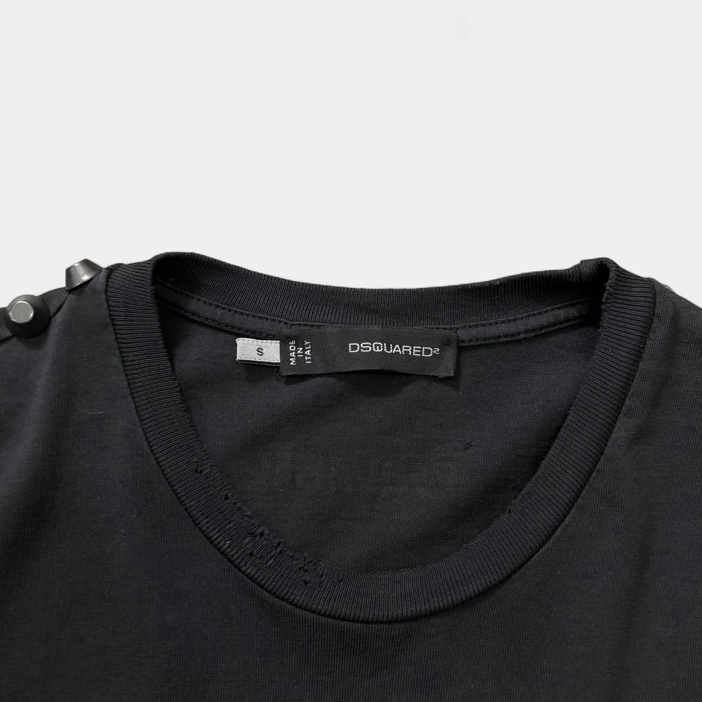 Dsquared2 Rock Graphic Studded Long Top Black - detail 2
