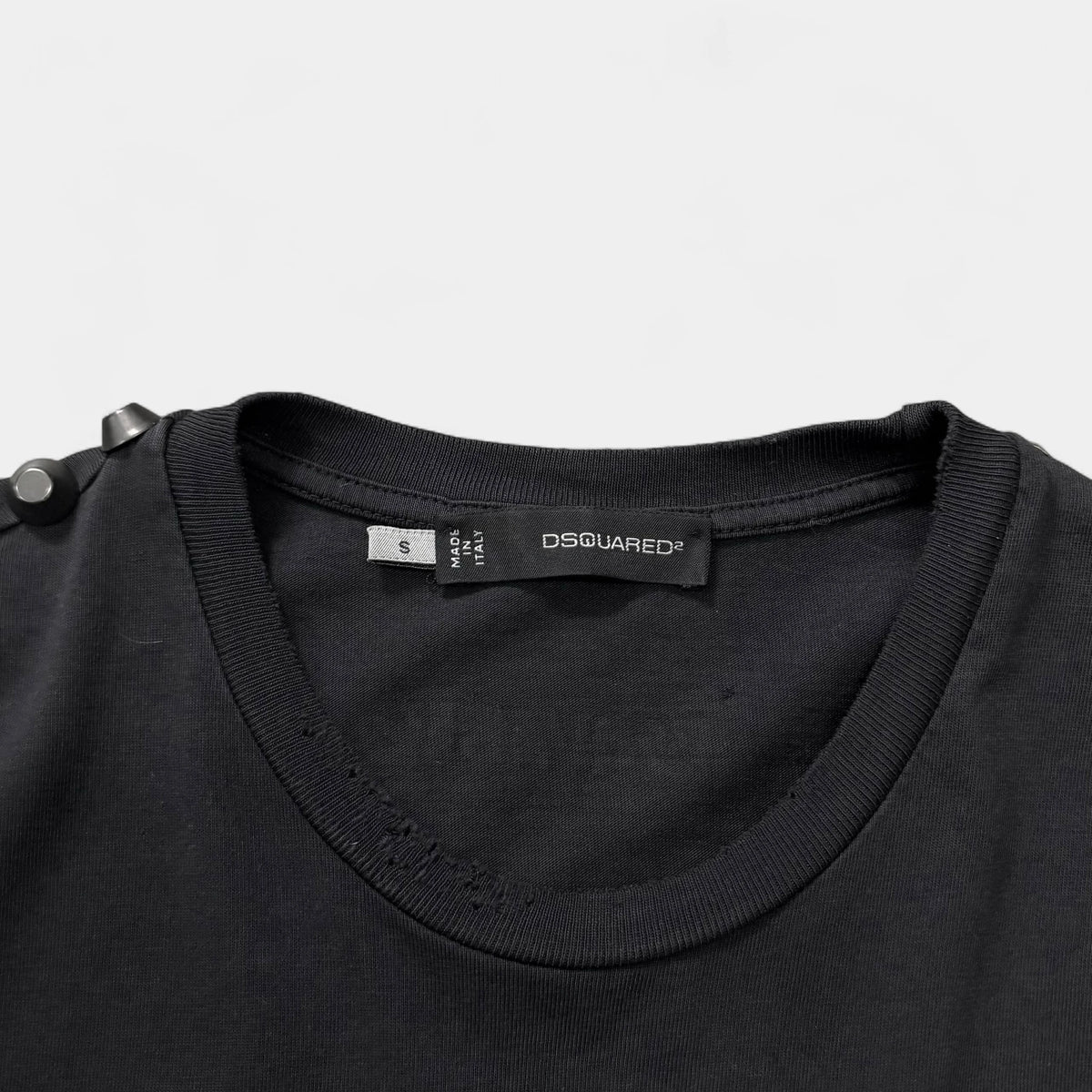 Dsquared2 Rock Graphic Studded Long Top Black - detail 2