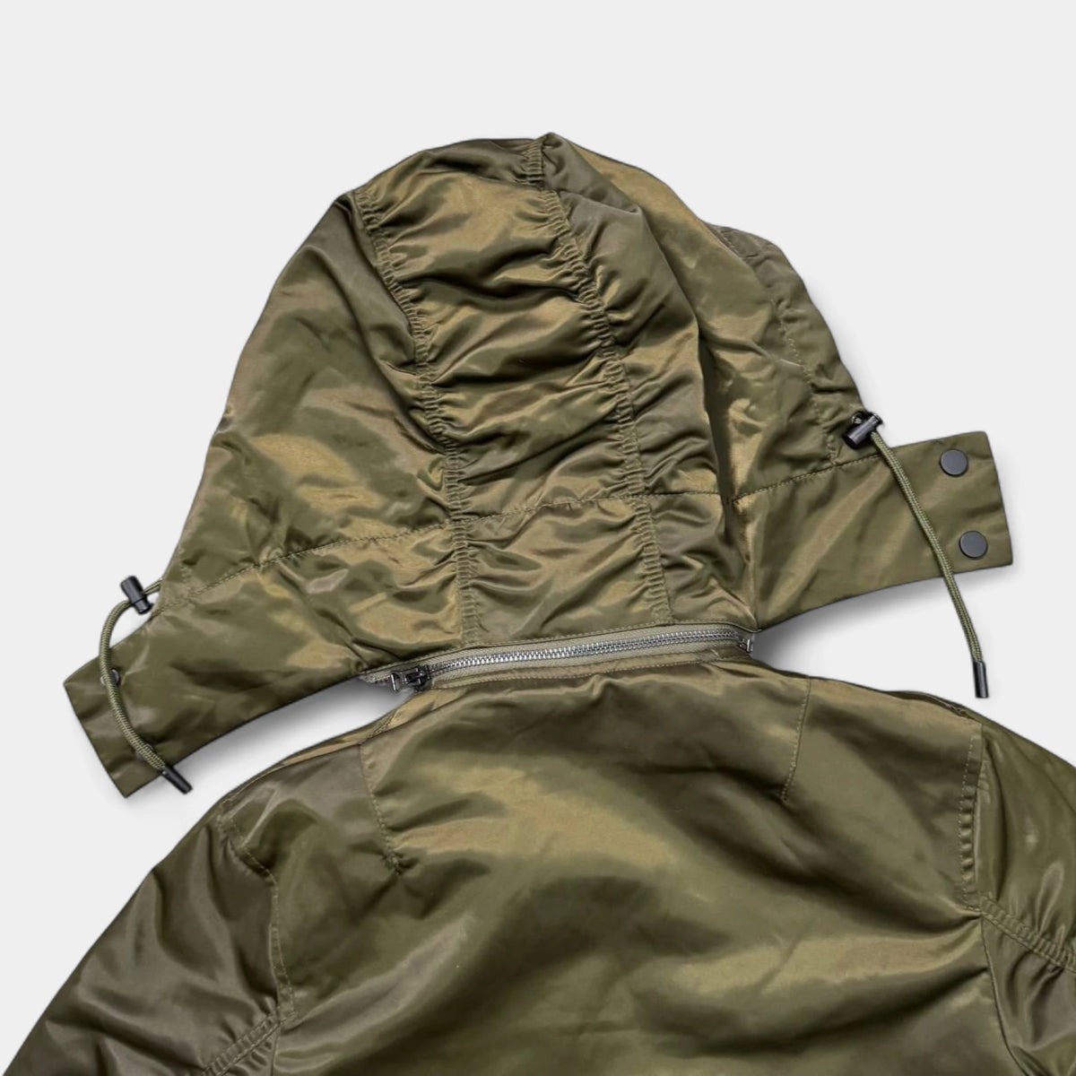 Acne Studios Green Padded Nylon Long-Bomber Jacket