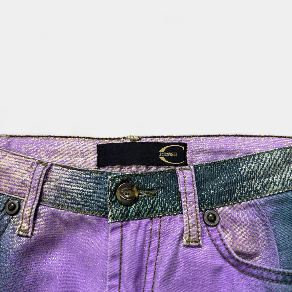 Just Cavalli 2000s Iridescent Gold Green-Lilac Gradient Straight Leg Pants - detail 3
