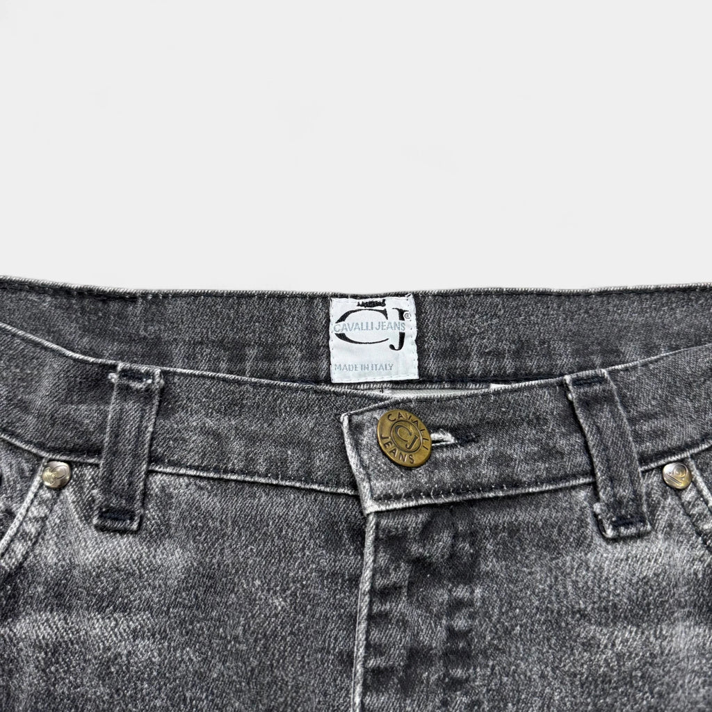 Cavalli Jeans Vintage Trompe L'oeil Denim Wide-Leg Pants - detail 2