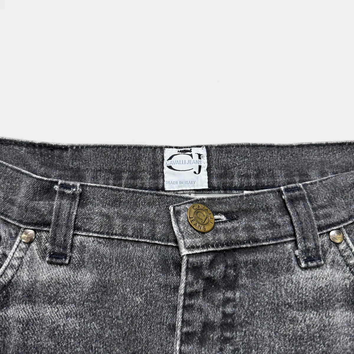Cavalli Jeans Vintage Trompe L'oeil Denim Wide-Leg Pants - detail 2