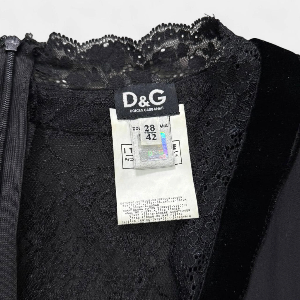 Dolce & Gabbana Floral Satin Lace-Trim Cocktail Dress