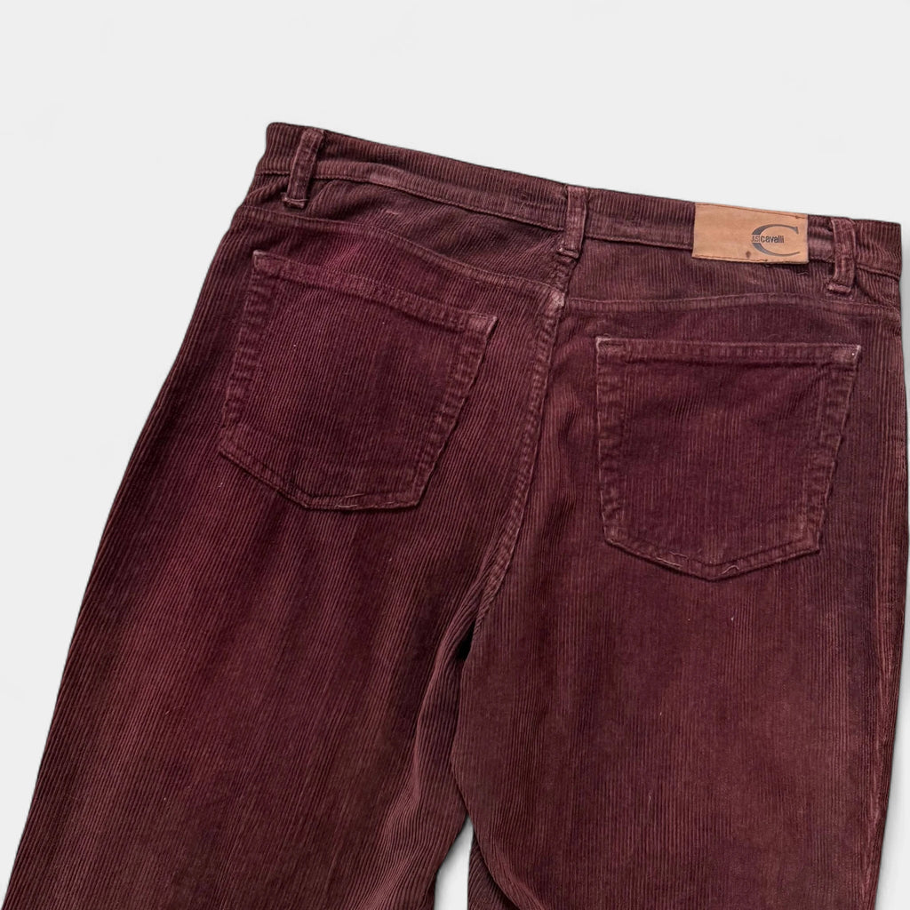 Just Cavalli 2000s Burgundy Corduroy Slightly Flared Pants - detail 6