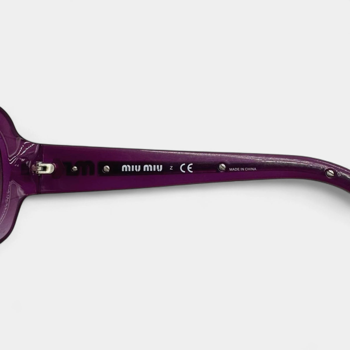 Miu Miu 2000s Purple Translucent Oversized Sunglasses