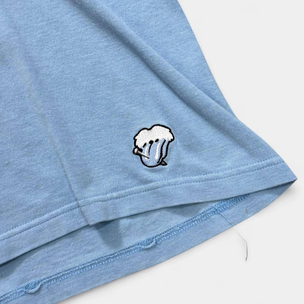 Number 9 Classic Rolling Stones Logo Faded Blue V-Neck T-Shirt - detail 1
