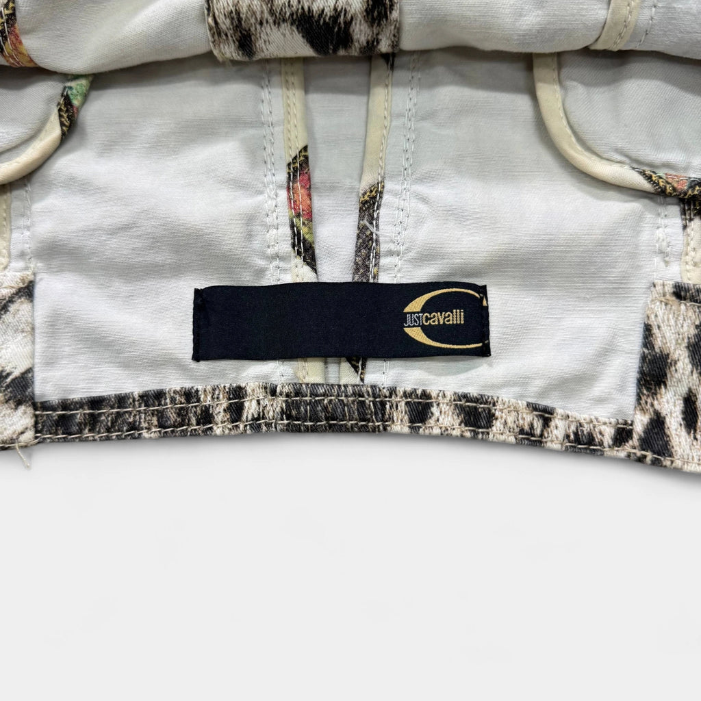 Just Cavalli 2000's Leopard Print Denim Jacket