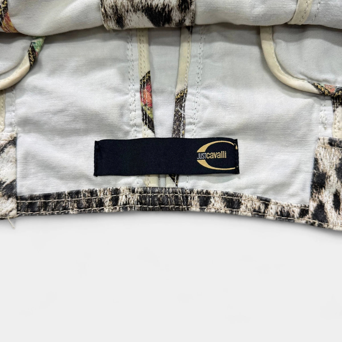 Just Cavalli 2000's Leopard Print Denim Jacket