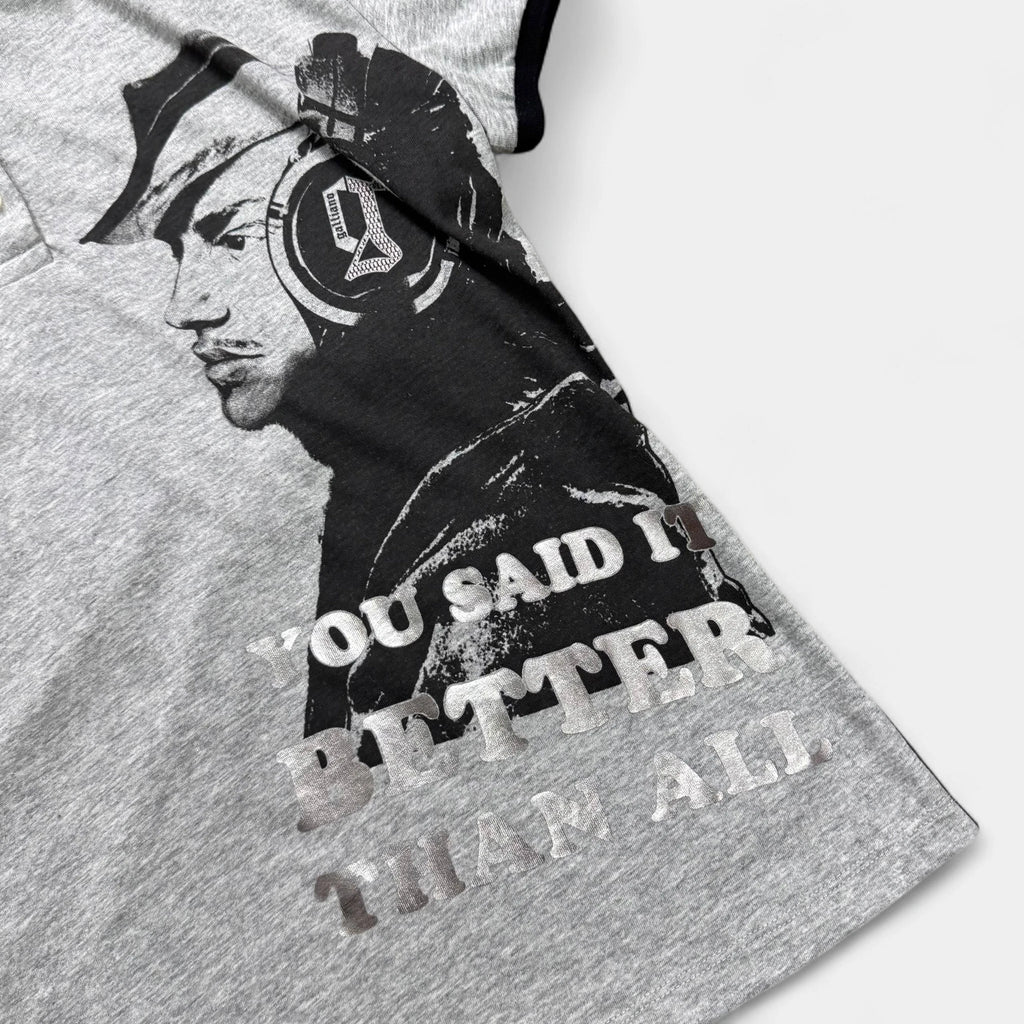 Galliano Grey Self-Portrait Print Polo Shirt - detail 1