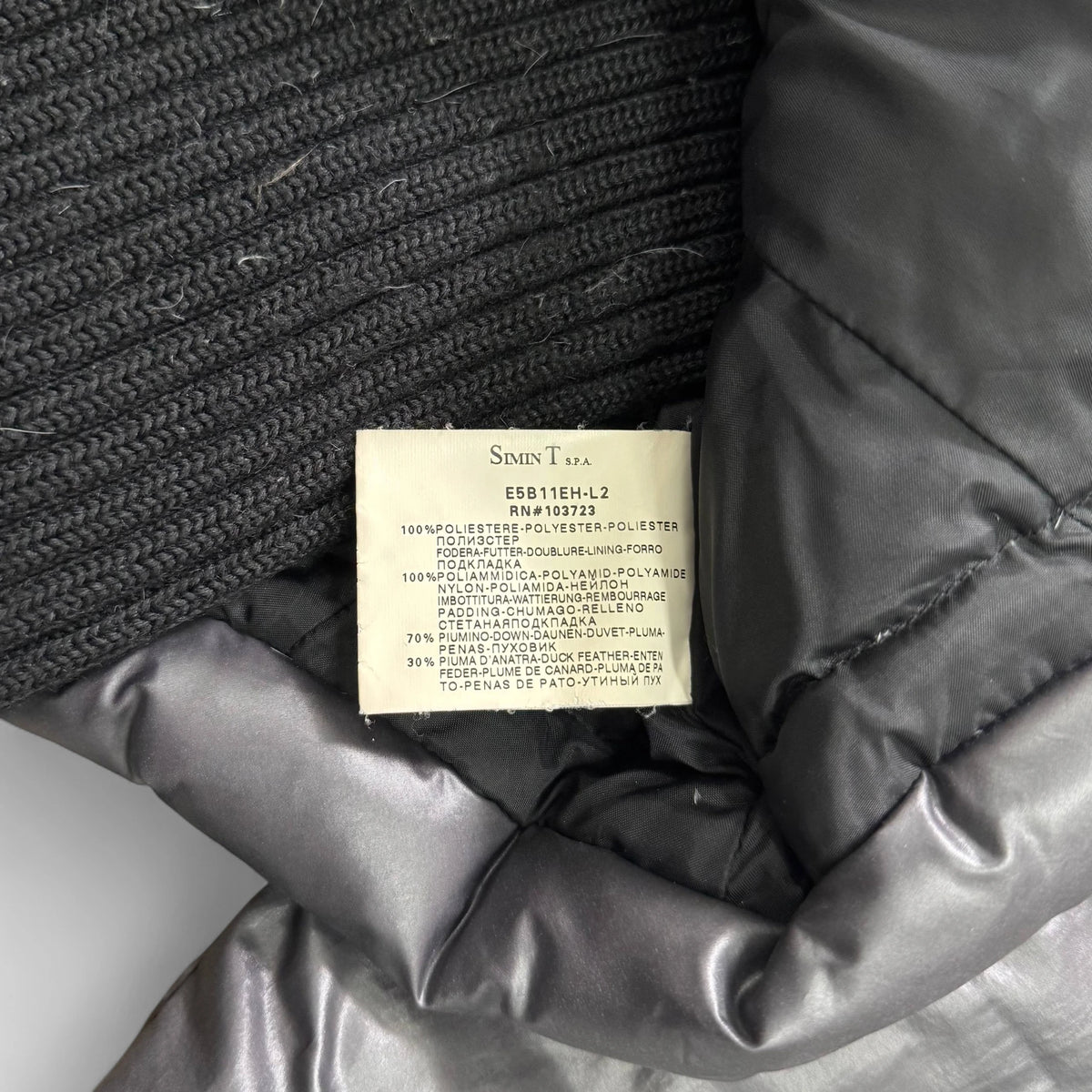 Armani Jeans Metallic Grey Sculptural Puffer Jacket