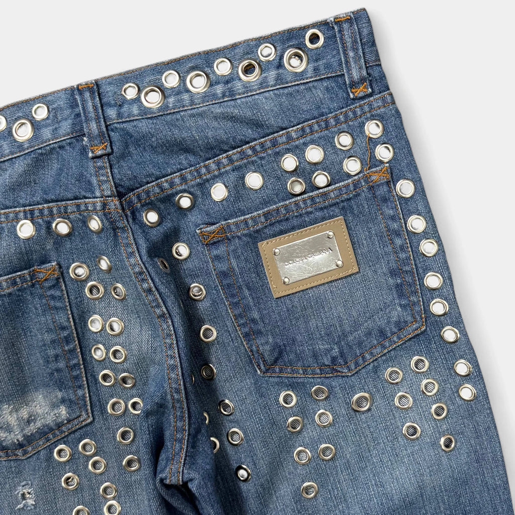 Dolce & Gabbana SS06 Eyelet Denim Pants