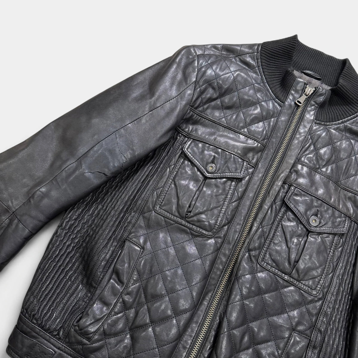 Dolce & Gabbana Quilted Leather Bomber Jacket