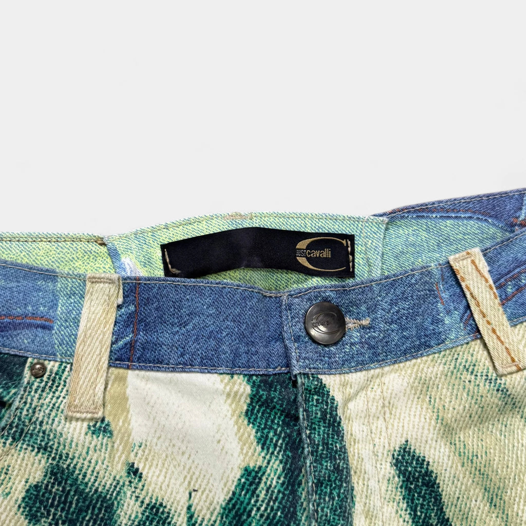 Just Cavalli 2000s Trompe L'oeil Tie-Dye Denim Pants - detail 3
