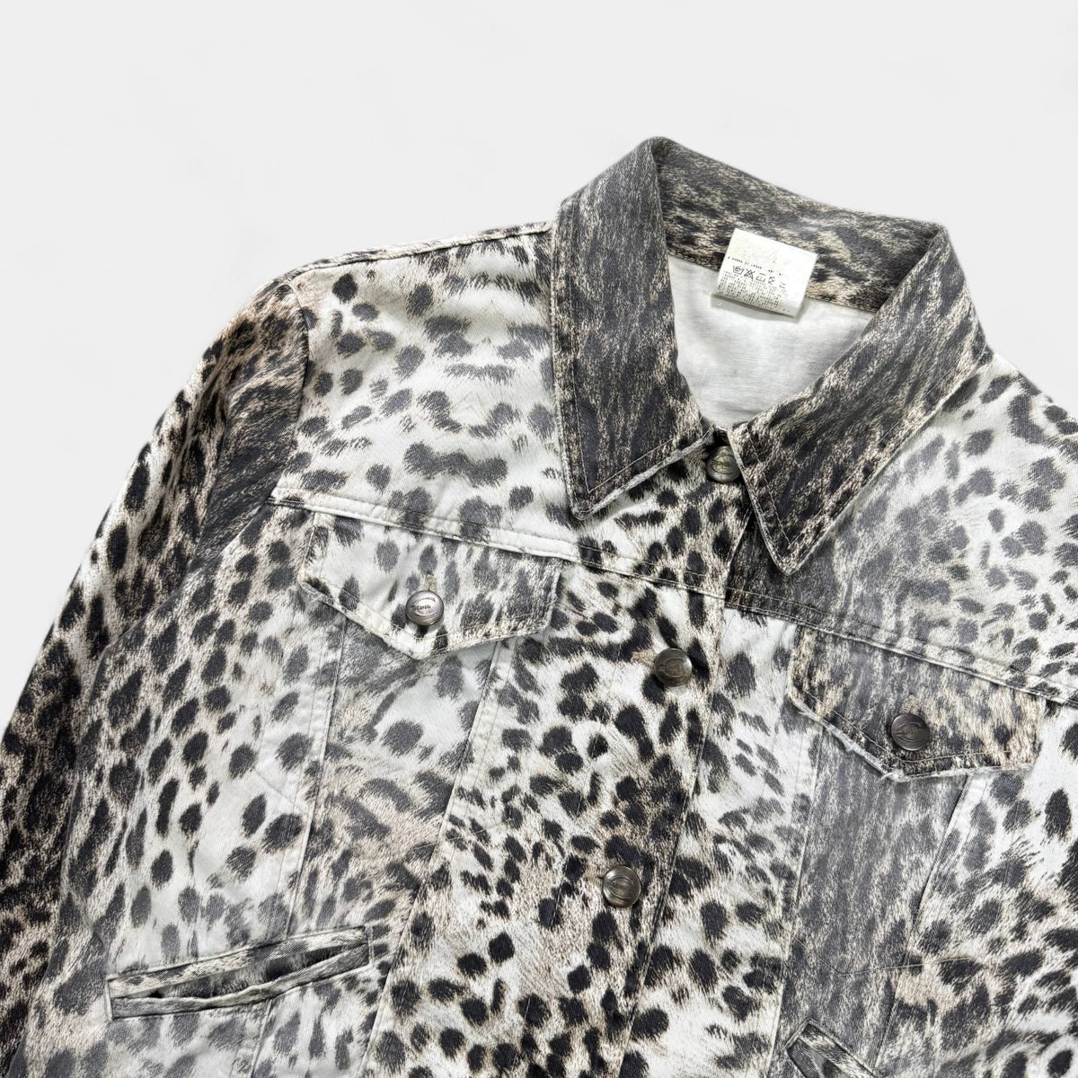Just Cavalli 2000's Leopard Print Denim Jacket
