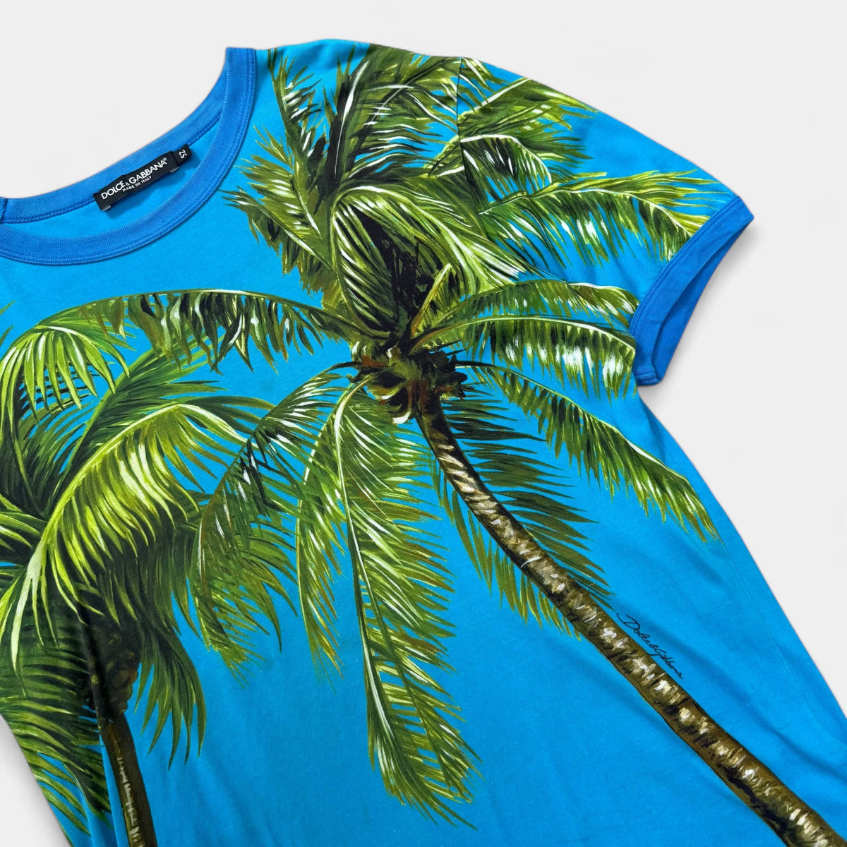 Dolce & Gabbana Tropical Palm Graphic Multicolor T-Shirt - detail 1