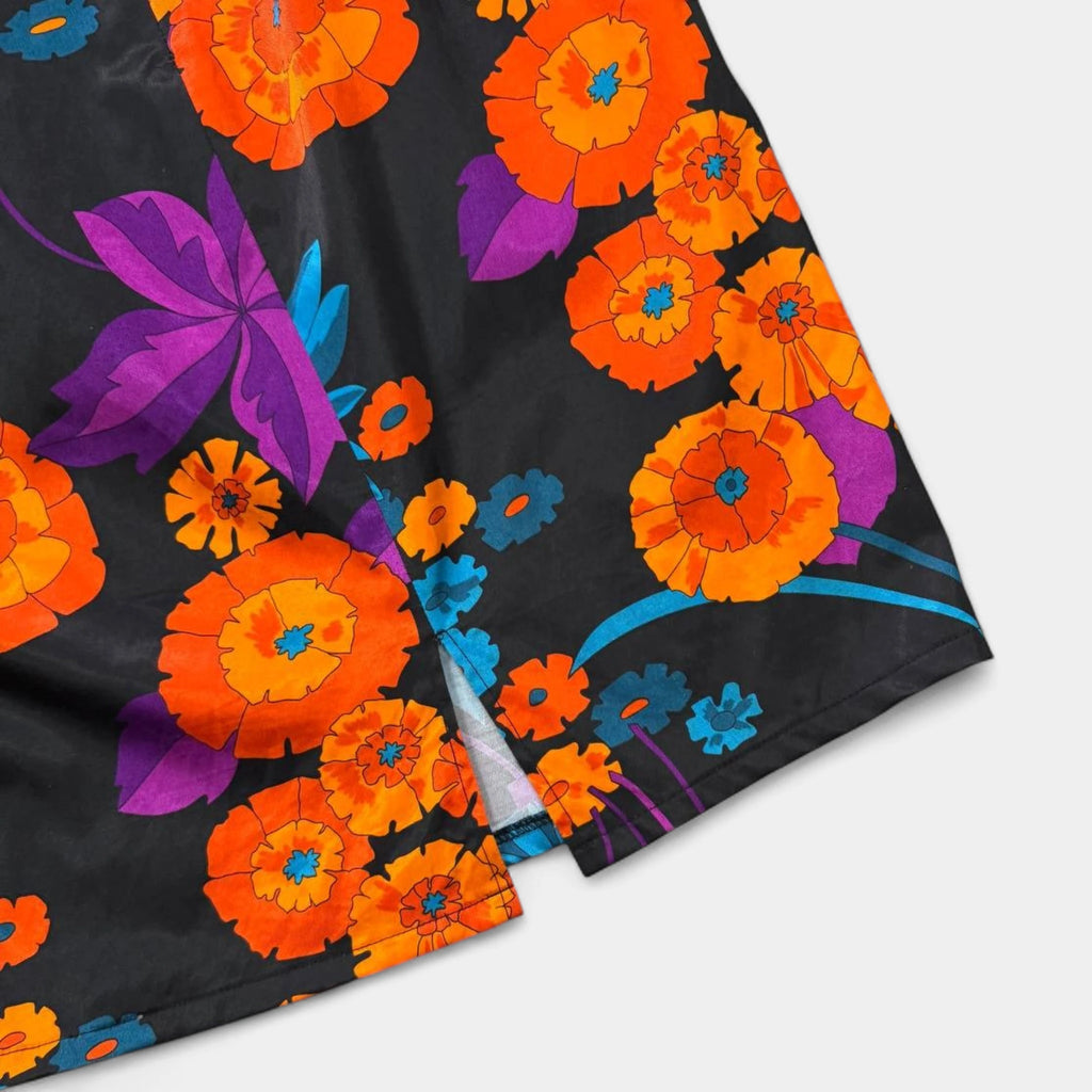 Dolce & Gabbana Floral Satin Lace-Trim Cocktail Dress
