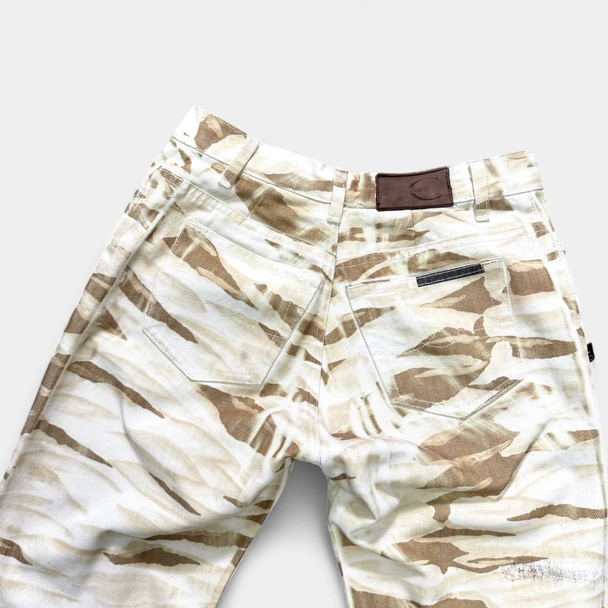Just Cavalli 2000s Beige and Brown Tiger Print Flared Pants - detail 5