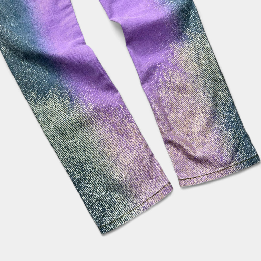 Just Cavalli 2000s Iridescent Gold Green-Lilac Gradient Straight Leg Pants - detail 6