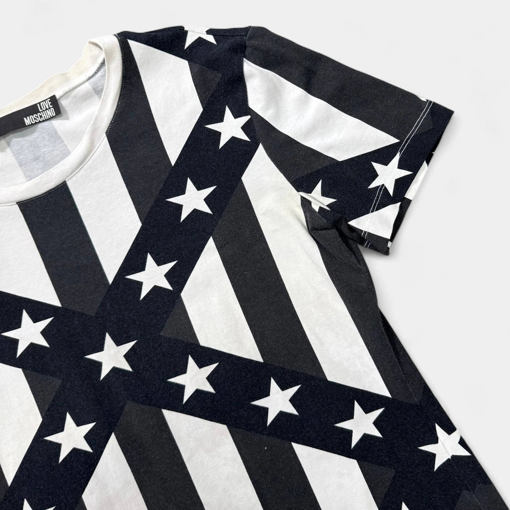Love Moschino Graphic Star and Stripe Print T-Shirt - detail 2