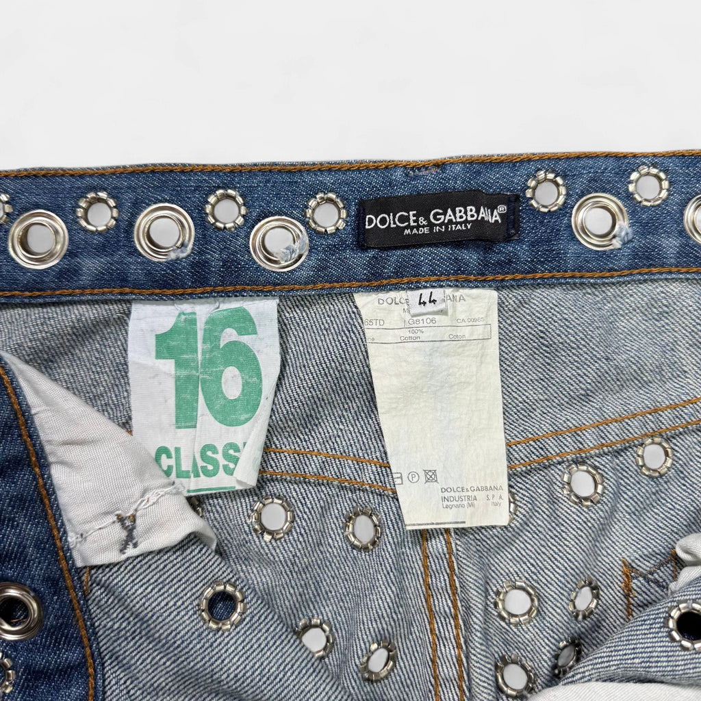 Dolce & Gabbana SS06 Eyelet Denim Pants