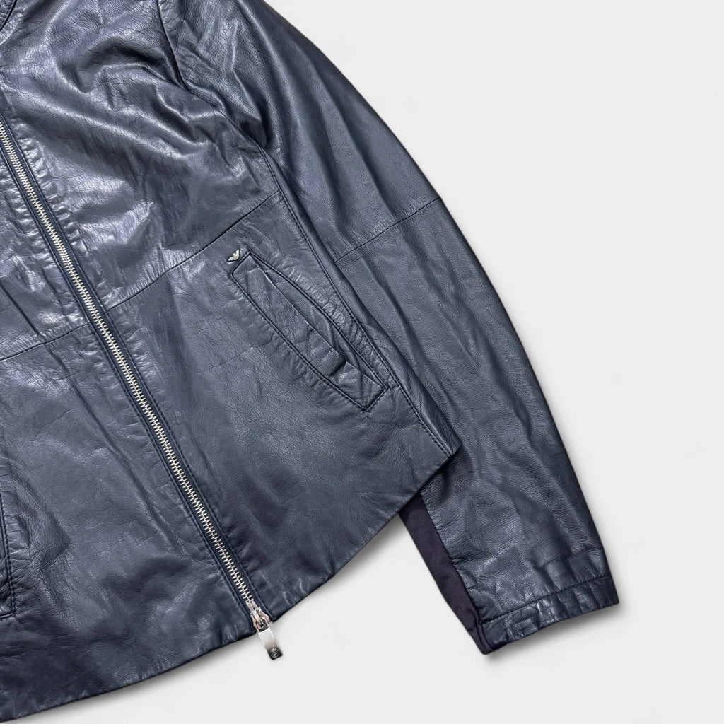 Armani Jeans Hybrid Leather Panel Biker Jacket