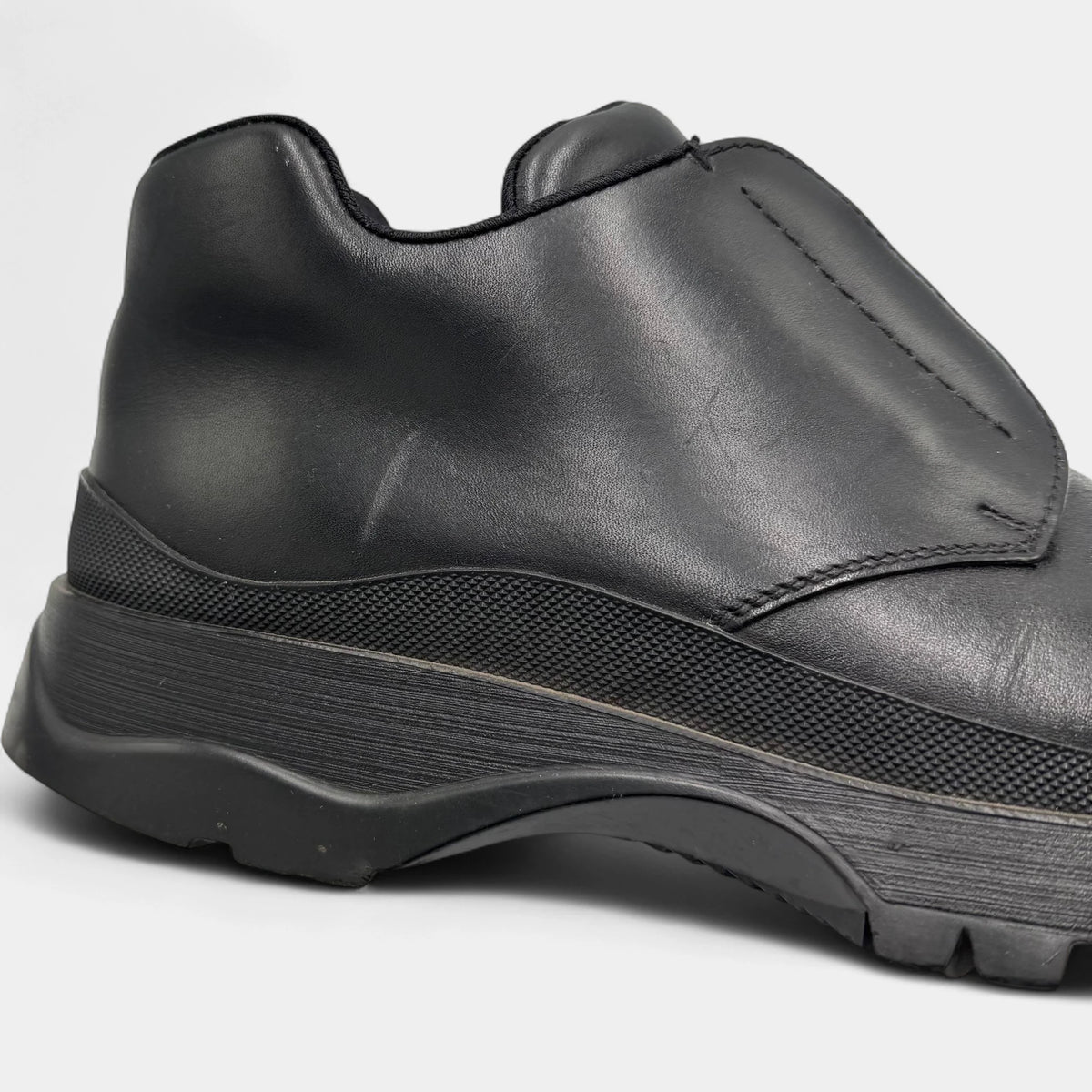 Prada Vintage Leather Lug Sole Derby Sneakers
