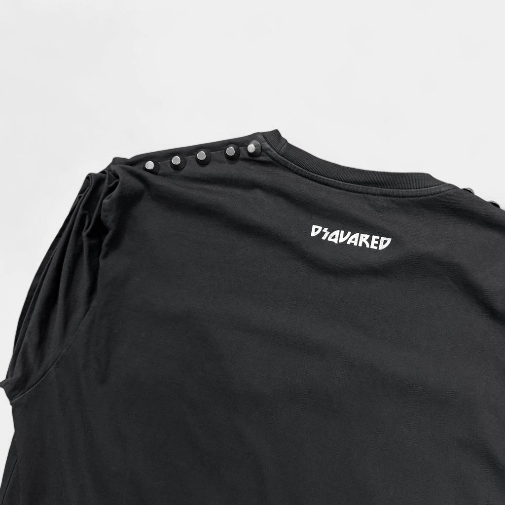 Dsquared2 Rock Graphic Studded Long Top Black - detail 10
