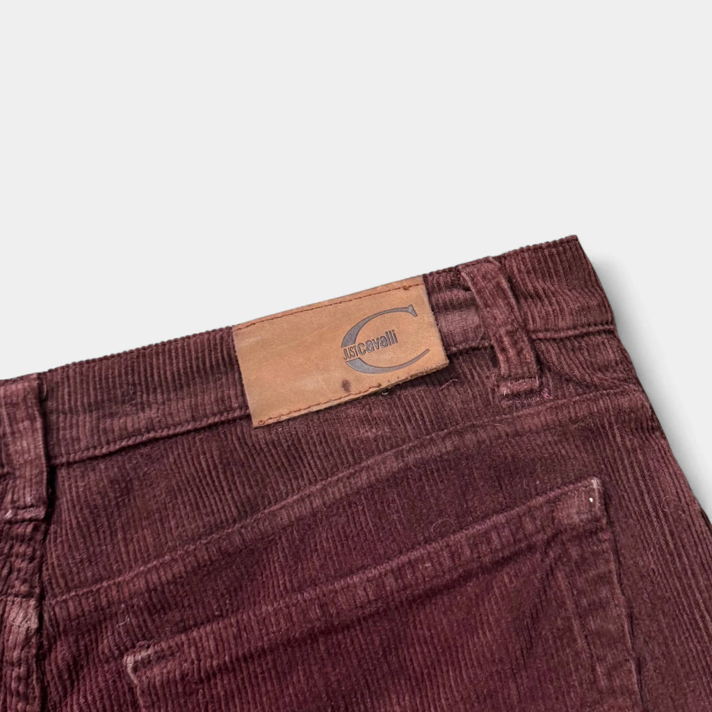 Just Cavalli 2000s Burgundy Corduroy Slightly Flared Pants - detail 7