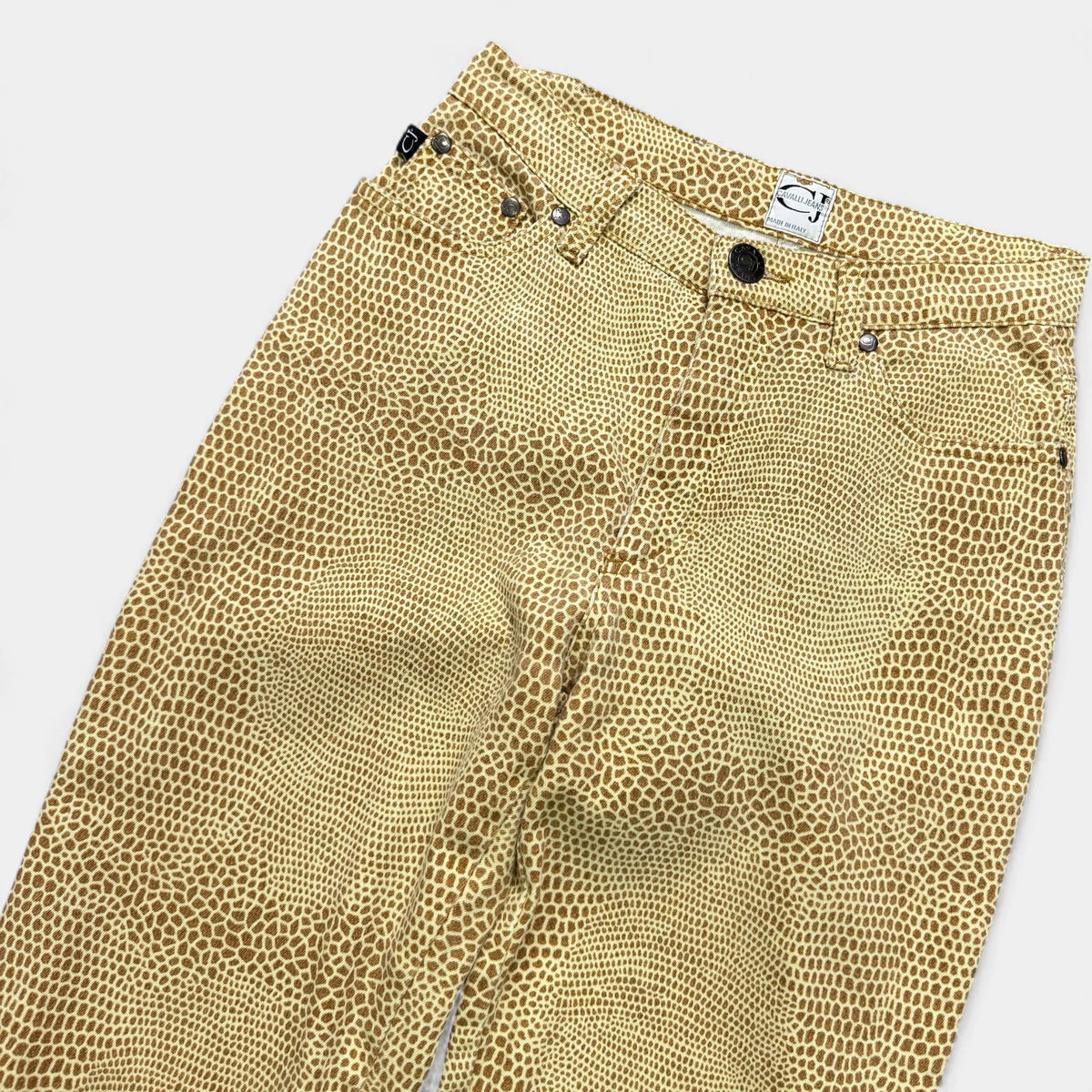 Just Cavalli Yellow Giraffe Print Straight Leg Jeans - detail 1