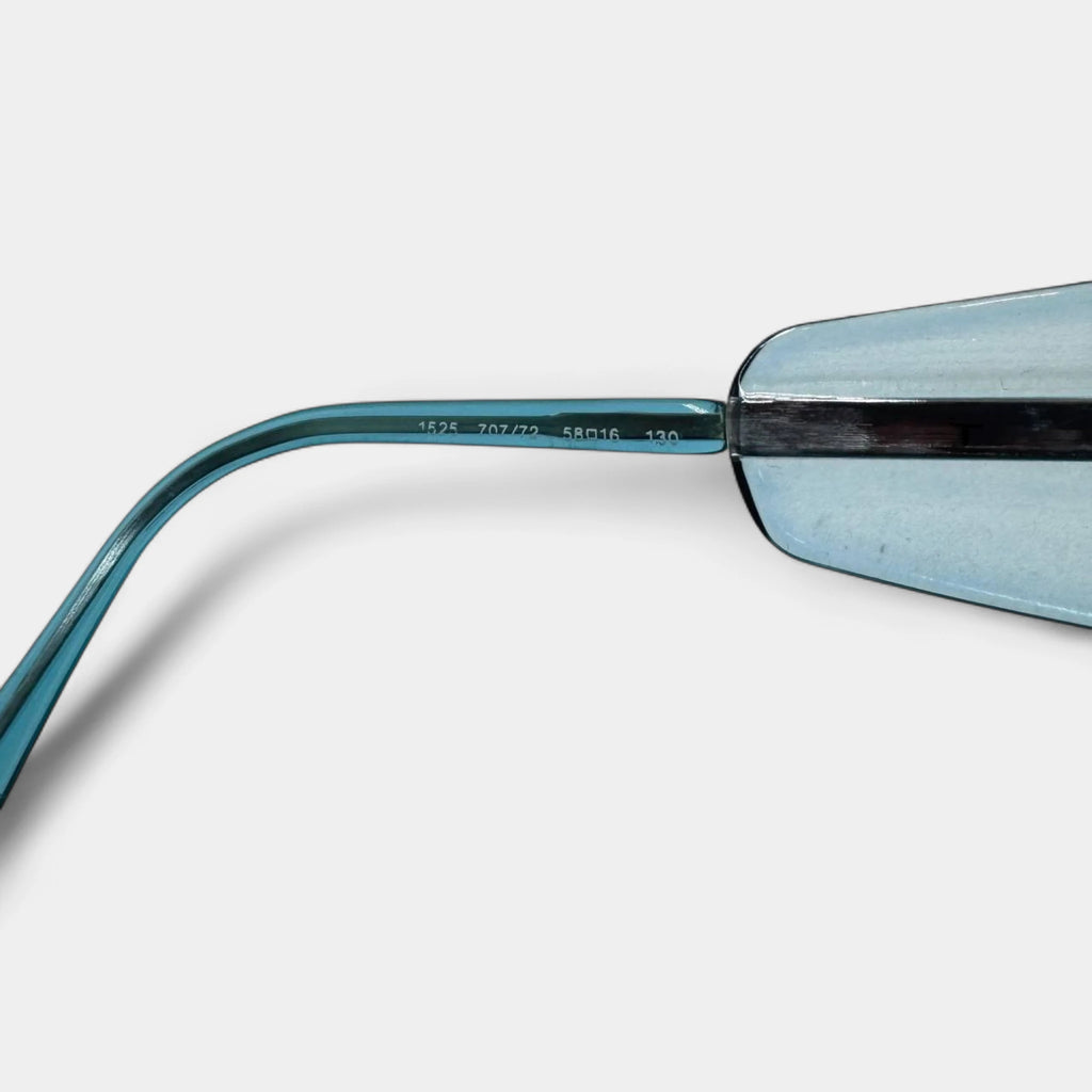 Giorgio Armani 2000s Blue Rimless Rectangular Sunglasses