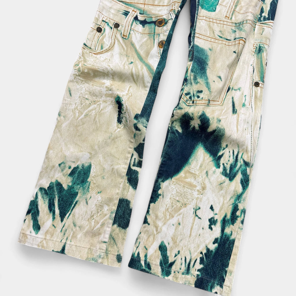 Just Cavalli 2000s Trompe L'oeil Tie-Dye Denim Pants - detail 2
