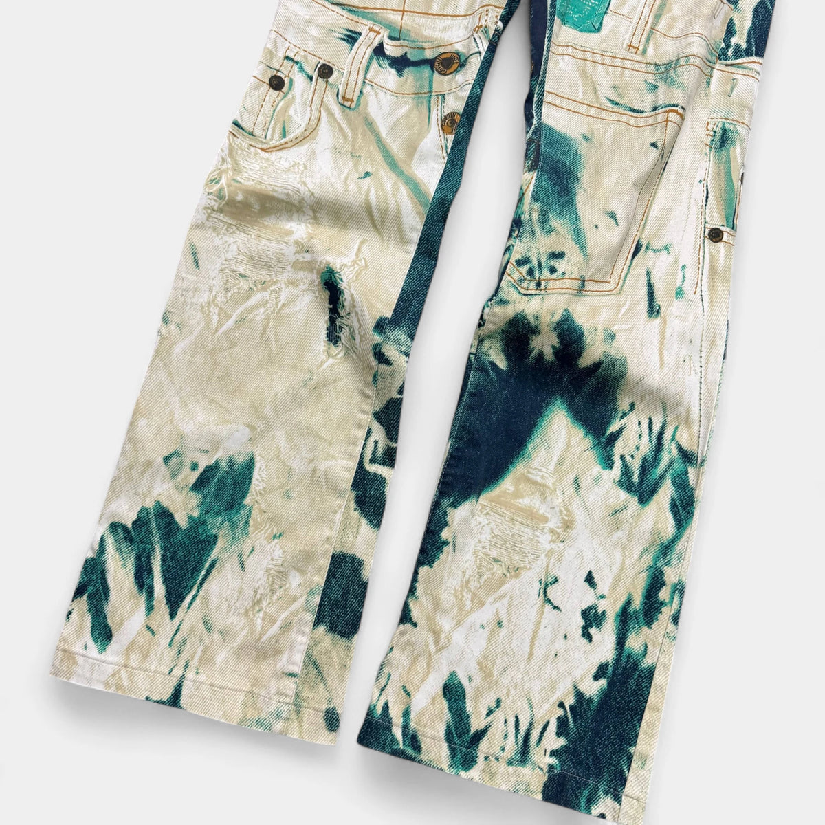 Just Cavalli 2000s Trompe L'oeil Tie-Dye Denim Pants - detail 2