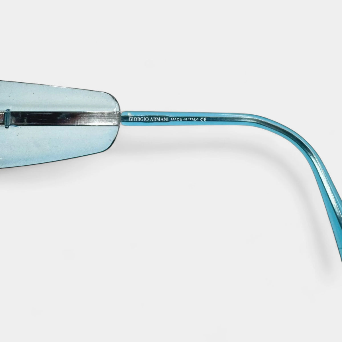 Giorgio Armani 2000s Blue Rimless Rectangular Sunglasses