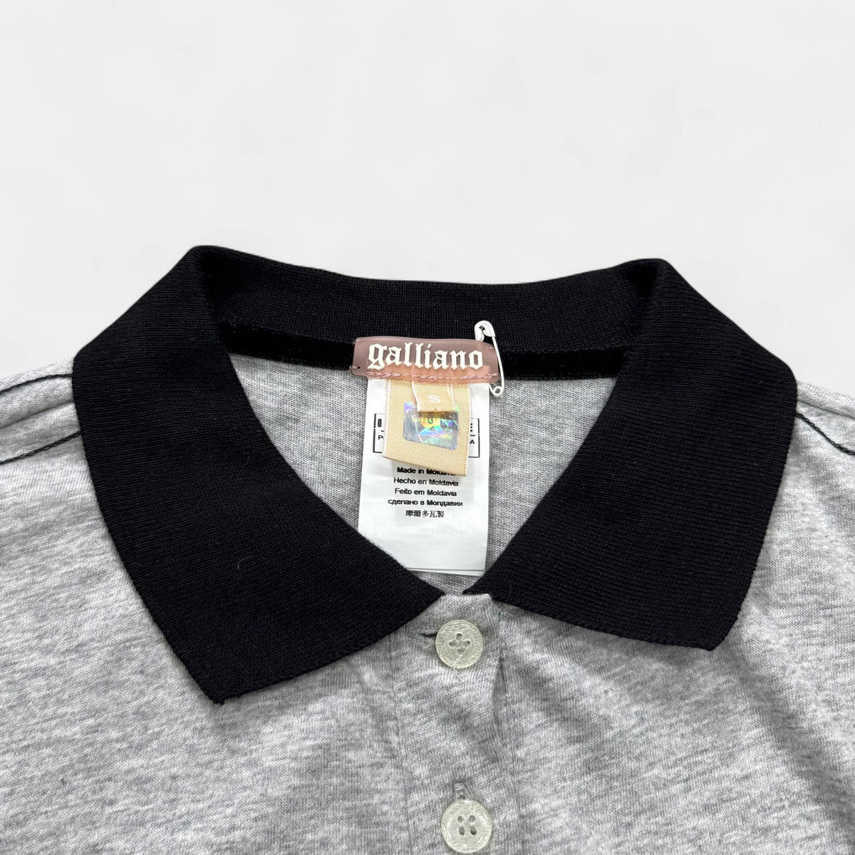 Galliano Grey Self-Portrait Print Polo Shirt - detail 2