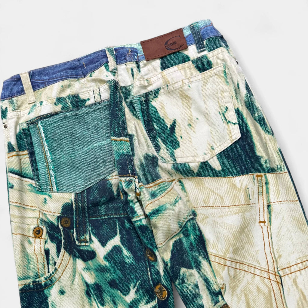 Just Cavalli 2000s Trompe L'oeil Tie-Dye Denim Pants - detail 6