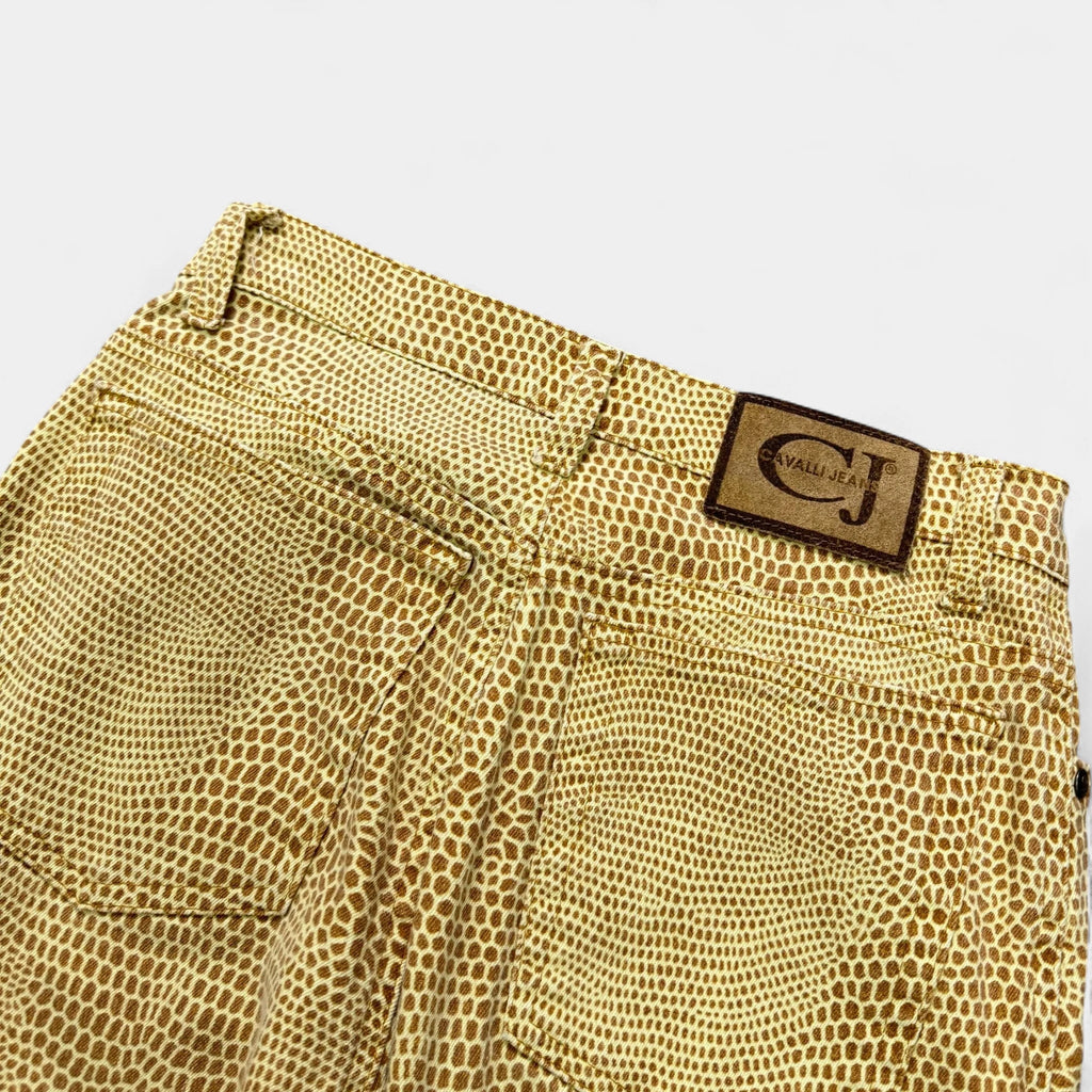 Just Cavalli Yellow Giraffe Print Straight Leg Jeans - detail 5