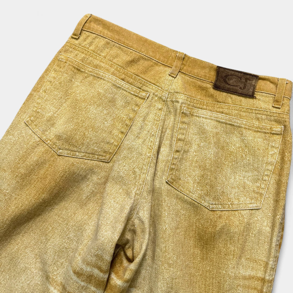Just Cavalli 2000s Yellow Trompe L'oeil Denim Jeans - detail 4