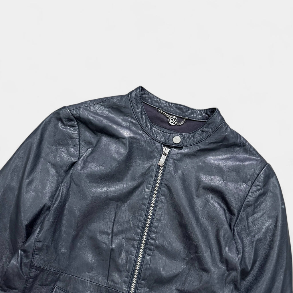 Armani Jeans Hybrid Leather Panel Biker Jacket