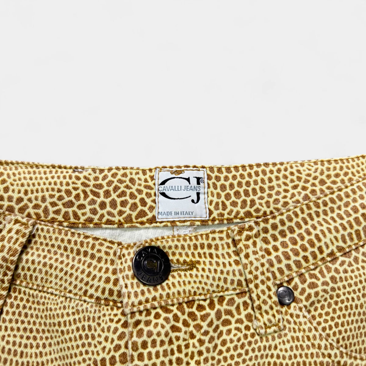 Just Cavalli Yellow Giraffe Print Straight Leg Jeans - detail 2