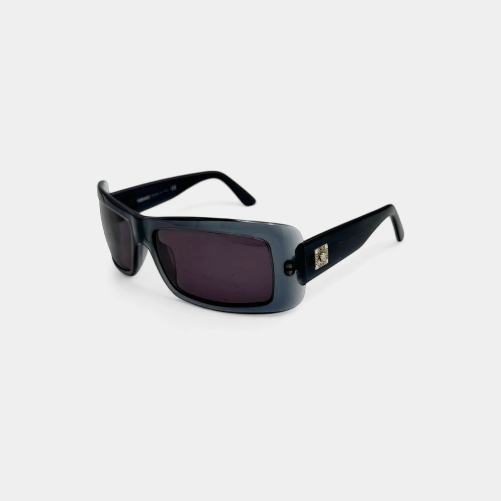 Versace Vintage Smoked Blue Medusa Sunglasses