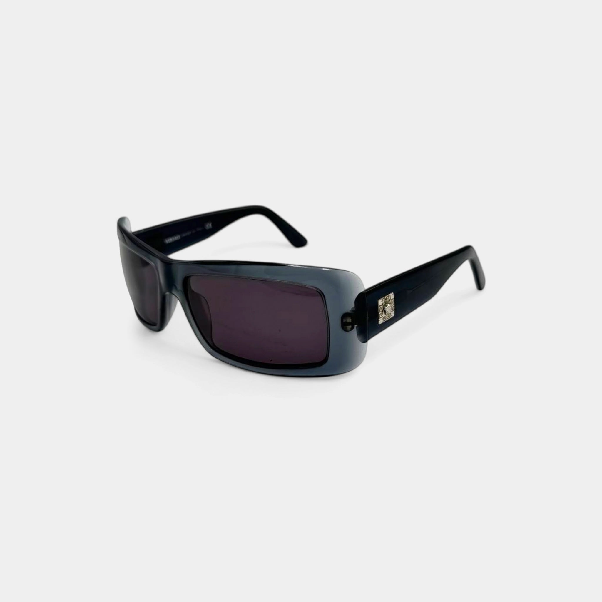Versace Vintage Smoked Blue Medusa Sunglasses