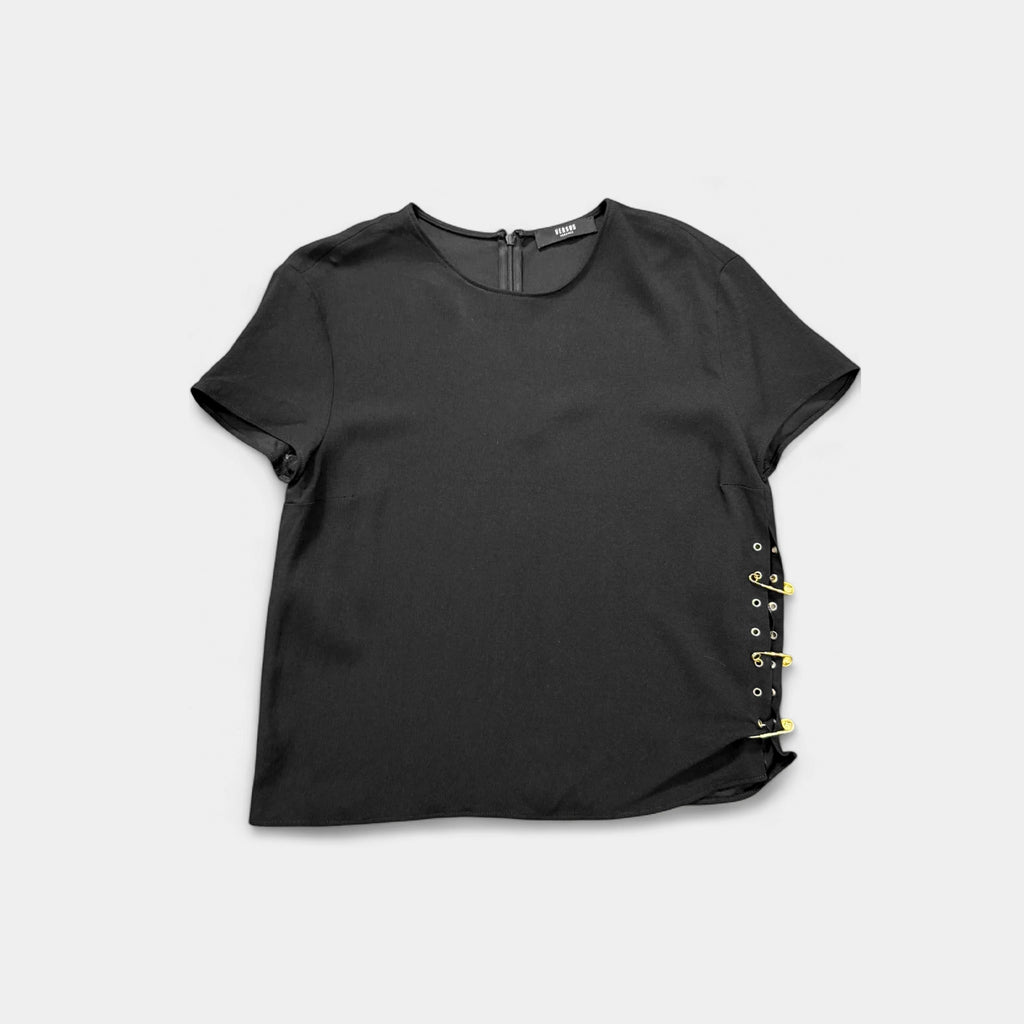 Versace Gold Safety Pins Black T-shirt