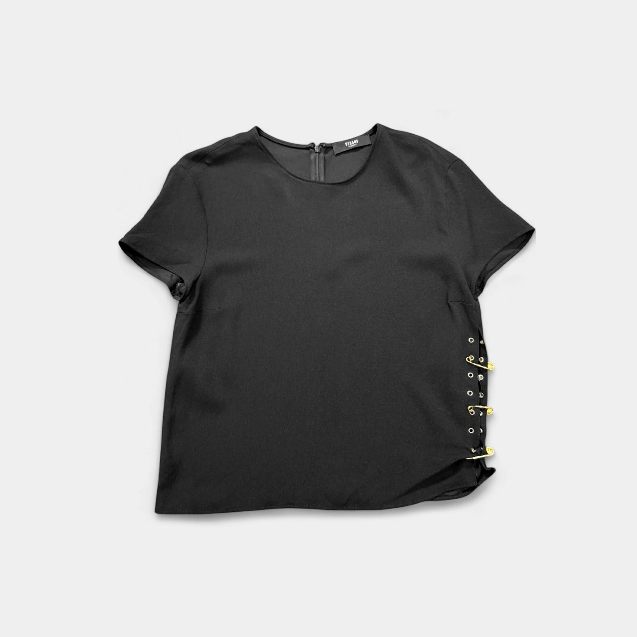 Versace Gold Safety Pins Black T-shirt