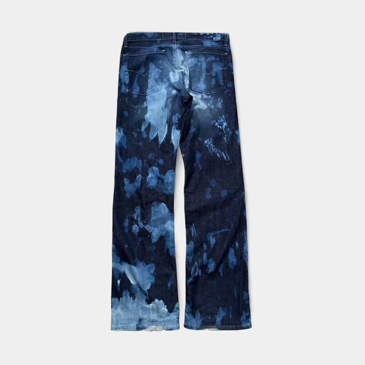 Versace Bleached Tie-Dye Straight-Leg Jeans