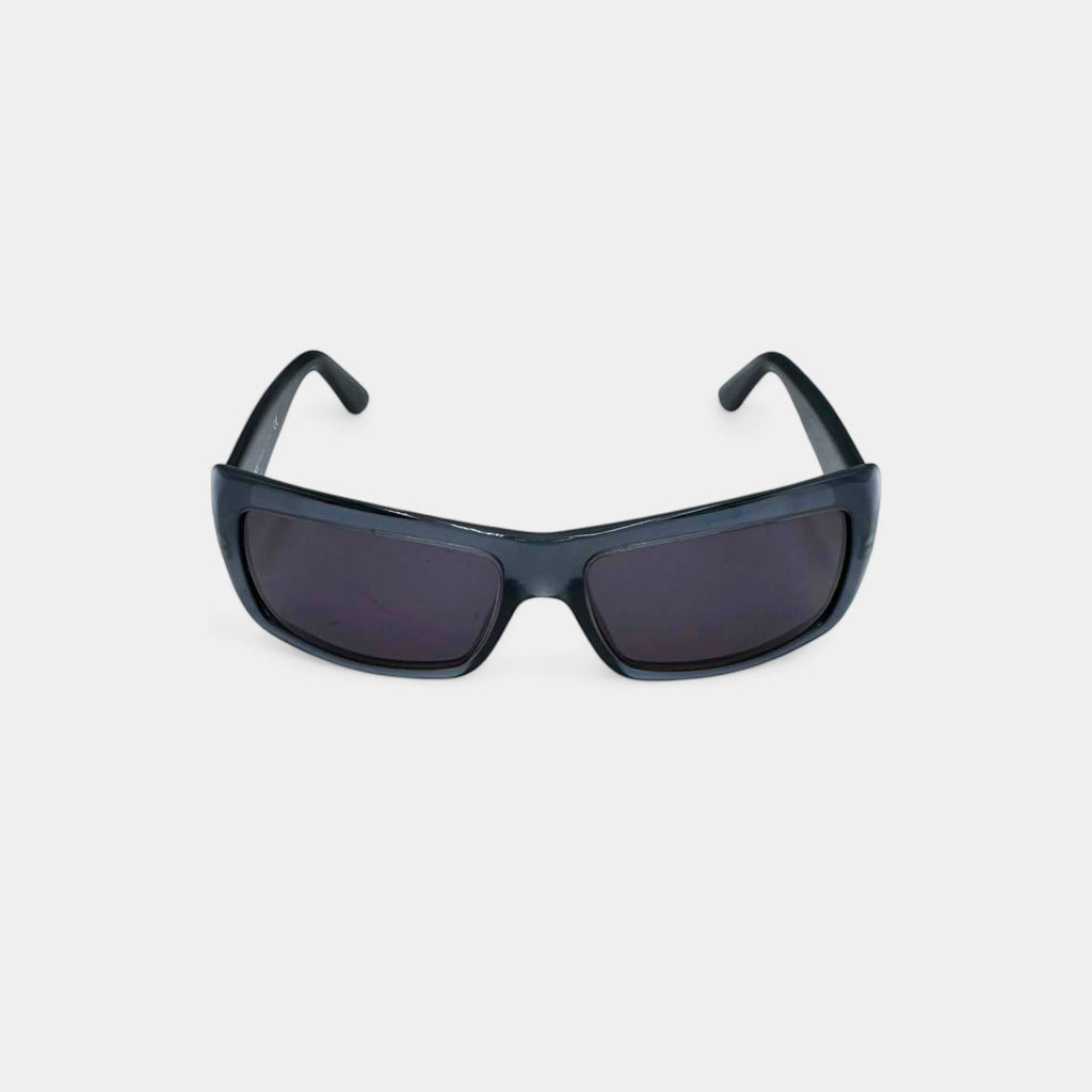 Versace Vintage Smoked Blue Medusa Sunglasses