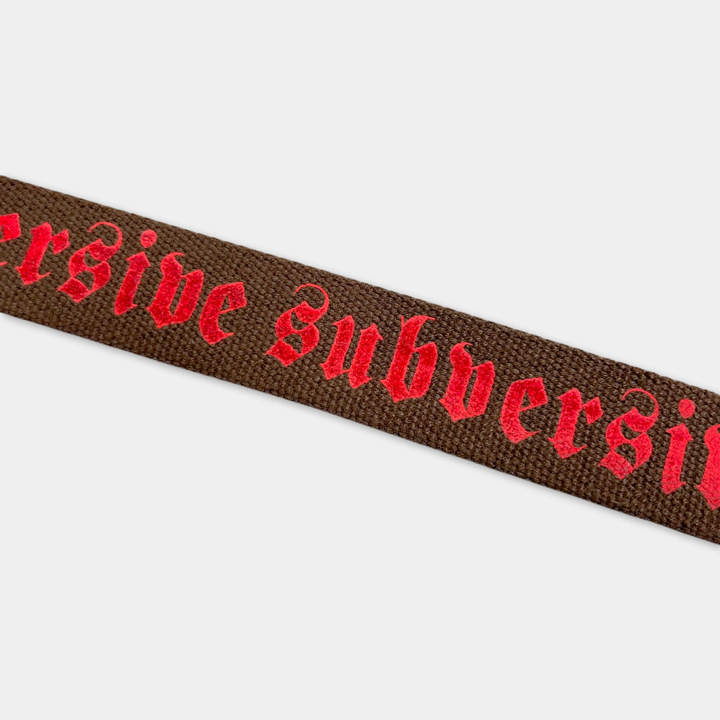 Versace Versus "Subversive" Gothic Script Webbing Belt.