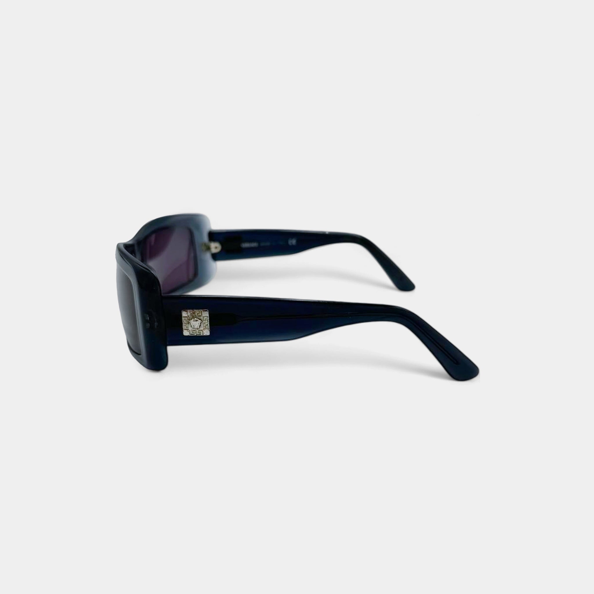 Versace Vintage Smoked Blue Medusa Sunglasses