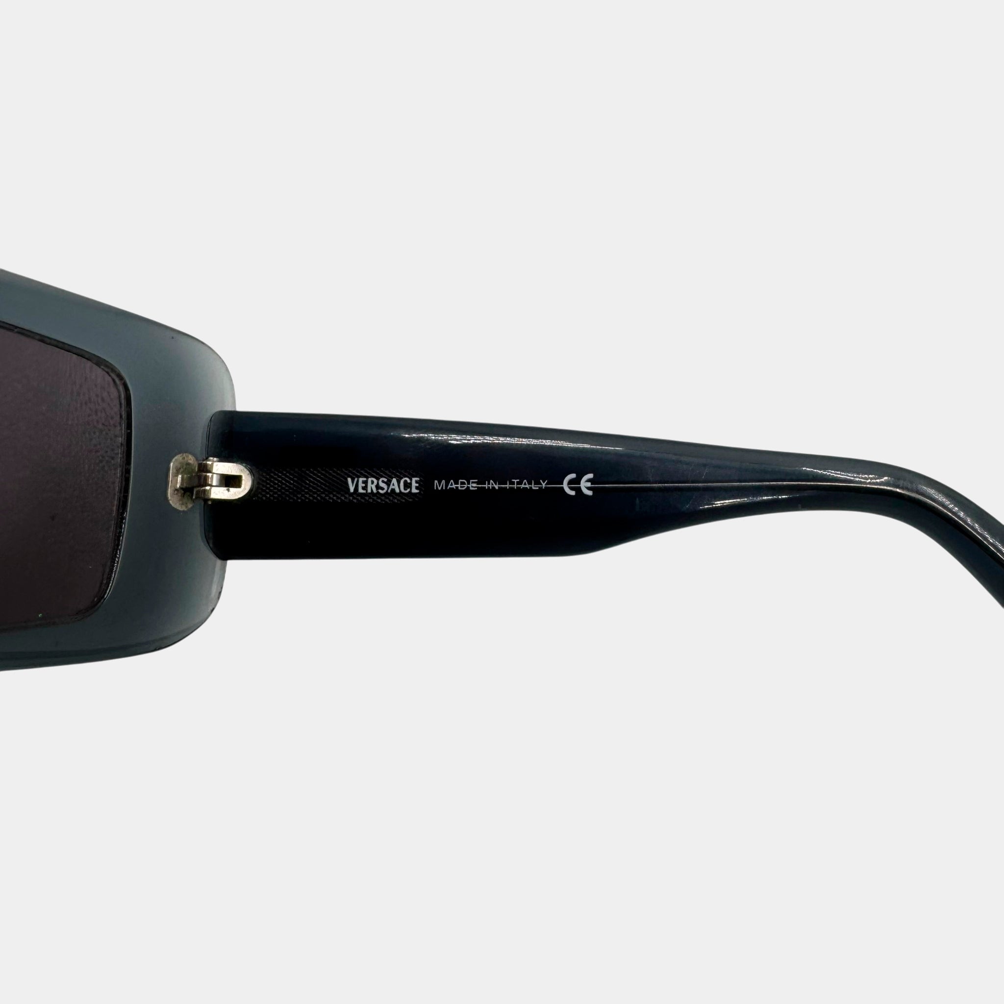 Versace Vintage Smoked Blue Medusa Sunglasses