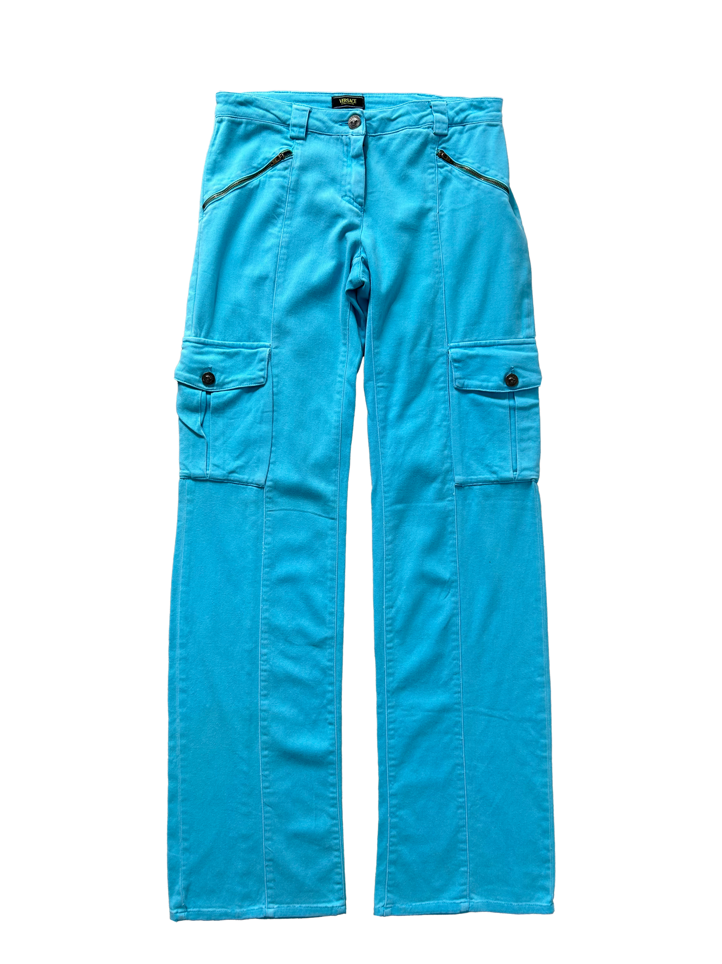 Versace Blue Teal Cargo Jeans