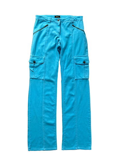 Versace Blue Teal Cargo Jeans